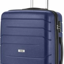 Goedkoopste 😉 TravelZ Big Bars Reiskoffer 68 Cm Met Dubbele Wielen - Trolley Koffer Met TSA-slot - Blauw ❤️