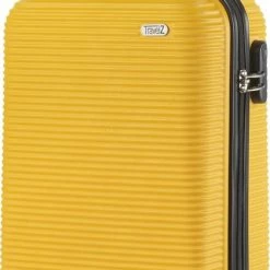 Kopen 💯 TravelZ Horizon 👜 Handbagagekoffer - 54cm 👜 Handbagage Trolley Met Gevoerde Binnenkant - Geel 🧨
