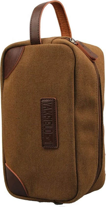 Coupon 🌟 Yakfield - Toilettas - Kado Man - Heren - Canvas - Vintage Coffee - Bruin - 25x14x10 Cm - Binnenvak Met Rits 👍 11 Coupon 🌟 Yakfield - Toilettas - Kado Man - Heren - Canvas - Vintage Coffee - Bruin - 25x14x10 Cm - Binnenvak Met Rits 👍 - Afbeelding 9