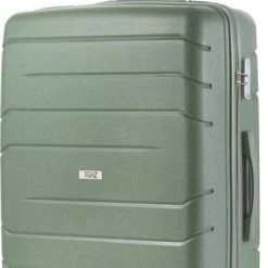 Begroting 🌟 TravelZ Big Bars Reiskoffer 78 Cm Met Dubbele Wielen - Trolley Koffer Met TSA-slot - Olijf ✔️