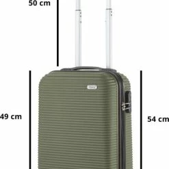 Hete verkoop ✨ TravelZ Horizon 👜 Handbagagekoffer - 54cm 👜 Handbagage Trolley Met Gevoerde Binnenkant - Groen 😀 -Reisbagage-Reisaccessoires Winkel 473x840