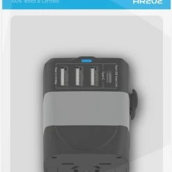 Gloednieuw 👏 Ar202 Universele Wereldstekker Met 4 USB-C En USB Poorten - Internationale Reisstekker Voor 150+ Landen - EU - Engeland (UK) - Amerika (USA) - Australië - Azië - Zuid Amerika - Reis Adapter - Wereld Stekker - Oplader – Zwart 👍 -Reisbagage-Reisaccessoires Winkel 549x840 3