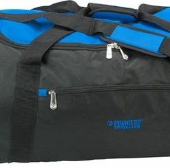 Promo 🧨 Princess Traveller Amalfi - Opvouwbare Weekendtas - 85L - Zwart / Blauw - Reistas Met Wielen 🎁