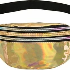 Flash-uitverkoop ๐งจ Merkloos Heuptas Glanzend - Fanny Pack - Buideltasje - Heuptasje Dames - Festival Tasje - Kunststof - 30 X 13 Cm - Goud ๐