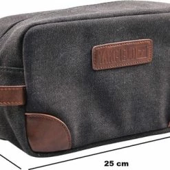 Top 10 🤩 Yakfield - Toilettas - Kado Man - Heren - Vintage Black - Canvas - Zwart - Grijs- Extra Binnenvak - 25x14x10 Cm 🔔 -Reisbagage-Reisaccessoires Winkel 550x339