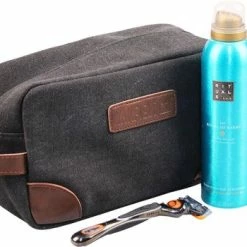 Top 10 🤩 Yakfield - Toilettas - Kado Man - Heren - Vintage Black - Canvas - Zwart - Grijs- Extra Binnenvak - 25x14x10 Cm 🔔 -Reisbagage-Reisaccessoires Winkel 550x350