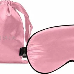 Beste Verkoop 👏 SIMIA™ Premium Zijden Slaapmasker + Opbergzakje - 100% Verduisterend Oogmasker - Verstelbaar - Blinddoek - Zijdezacht - Anti-Rimpel - Cadeau Tip - Roze 😀