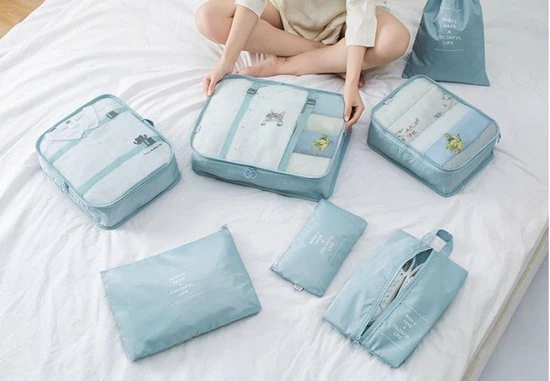 Goedkoopste 👏 QY Packing Cubes Set Koffer Of Tas Organizer Inpak Zakken - Lichtblauw Deluxe 💯 4 Goedkoopste 👏 QY Packing Cubes Set Koffer Of Tas Organizer Inpak Zakken - Lichtblauw Deluxe 💯 - Afbeelding 2