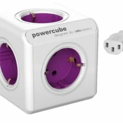 Aanbiedingen ⌛ DesignNest PowerCube ReWirable Reisstekker + 3x Wereldstekkers + 1 Meter IEC EU Kabel DE - Wit/Paars - 5 Stopcontacten - Wereld Adapter 🔔 -Reisbagage-Reisaccessoires Winkel 550x384 1