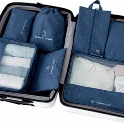 Beste deal 🎉 Somstyle Packing Cubes Set 7-Delig - Kleding Organizer Voor Reis Koffer, 🎒 Backpack En Tas - Travel Bag Opbergzakken - Pack Compression Cubes - Geschikt Voor Kleding, Schoenen En Elektronica - Donkerblauw 😀