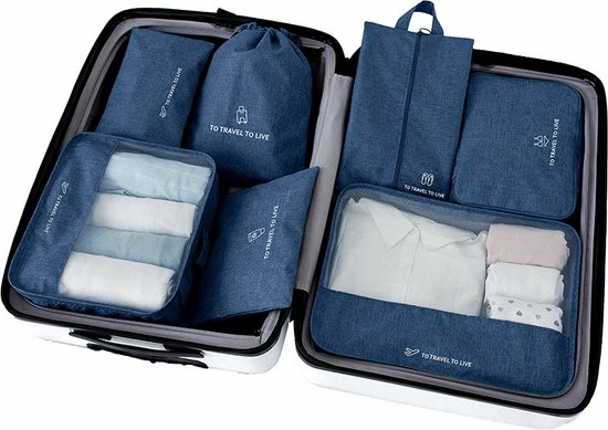 Beste deal 🎉 Somstyle Packing Cubes Set 7-Delig - Kleding Organizer Voor Reis Koffer, 🎒 Backpack En Tas - Travel Bag Opbergzakken - Pack Compression Cubes - Geschikt Voor Kleding, Schoenen En Elektronica - Donkerblauw 😀 3 Beste deal 🎉 Somstyle Packing Cubes Set 7-Delig - Kleding Organizer Voor Reis Koffer, 🎒 Backpack En Tas - Travel Bag Opbergzakken - Pack Compression Cubes - Geschikt Voor Kleding, Schoenen En Elektronica - Donkerblauw 😀