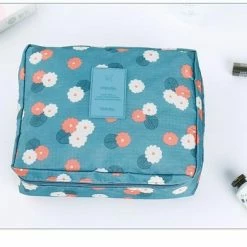 Beste deal ✔️ AA Commerce Travel Toiletbag - Reis Toilet Bag Make Up Organizer - Cosmetica Etui Tasje - Bloemen Patroon - Blauw 🔥 -Reisbagage-Reisaccessoires Winkel 550x392 6
