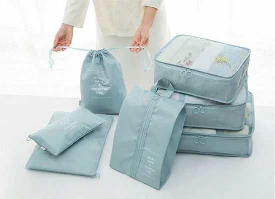 Goedkoopste 👏 QY Packing Cubes Set Koffer Of Tas Organizer Inpak Zakken - Lichtblauw Deluxe 💯 8 Goedkoopste 👏 QY Packing Cubes Set Koffer Of Tas Organizer Inpak Zakken - Lichtblauw Deluxe 💯 - Afbeelding 6