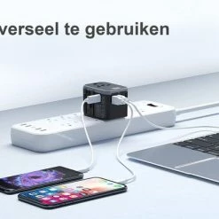 Korting 🎉 Wereldstekker Met USB-C En 4 USB Poorten - 2000 Watt Internationale Universeel Reisstekker Voor 150+ Landen O.a. Amerika, Engeland En Italie - Zwart Van Zedar ✨ -Reisbagage-Reisaccessoires Winkel 550x412 10