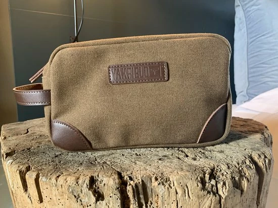 Coupon 🌟 Yakfield - Toilettas - Kado Man - Heren - Canvas - Vintage Coffee - Bruin - 25x14x10 Cm - Binnenvak Met Rits 👍 9 Coupon 🌟 Yakfield - Toilettas - Kado Man - Heren - Canvas - Vintage Coffee - Bruin - 25x14x10 Cm - Binnenvak Met Rits 👍 - Afbeelding 7