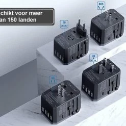 Korting 🎉 Wereldstekker Met USB-C En 4 USB Poorten - 2000 Watt Internationale Universeel Reisstekker Voor 150+ Landen O.a. Amerika, Engeland En Italie - Zwart Van Zedar ✨ -Reisbagage-Reisaccessoires Winkel 550x412 7