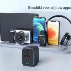 Korting 🎉 Wereldstekker Met USB-C En 4 USB Poorten - 2000 Watt Internationale Universeel Reisstekker Voor 150+ Landen O.a. Amerika, Engeland En Italie - Zwart Van Zedar ✨ -Reisbagage-Reisaccessoires Winkel 550x412 8