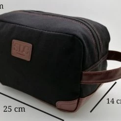 Top 10 😉 SLC Collection - Toilettas – Zwart – Canvas – Leer – Heren - Dames – Organizer – Travel Bag 🎉 -Reisbagage-Reisaccessoires Winkel 550x416 2
