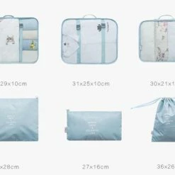 Goedkoopste 👏 QY Packing Cubes Set Koffer Of Tas Organizer Inpak Zakken - Lichtblauw Deluxe 💯 12 Goedkoopste 👏 QY Packing Cubes Set Koffer Of Tas Organizer Inpak Zakken - Lichtblauw Deluxe 💯 -Reisbagage-Reisaccessoires Winkel 550x421