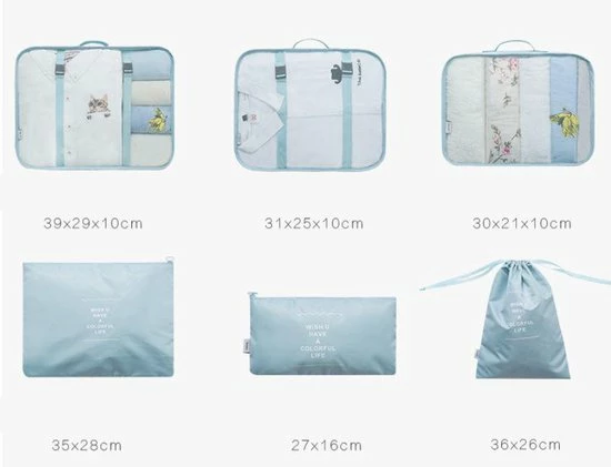 Goedkoopste 👏 QY Packing Cubes Set Koffer Of Tas Organizer Inpak Zakken - Lichtblauw Deluxe 💯 5 Goedkoopste 👏 QY Packing Cubes Set Koffer Of Tas Organizer Inpak Zakken - Lichtblauw Deluxe 💯 - Afbeelding 3