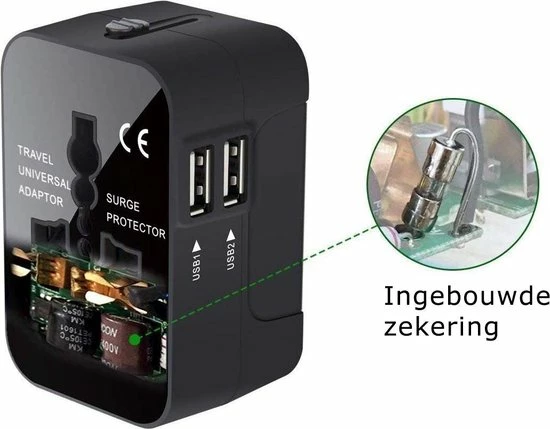 Coupon π Northwall Universele Wereldstekker Met 2 Fast Charge USB Poorten - Internationale Reisstekker Voor 150+ Landen - Engeland, Amerika, Zuid Afrika, USA, Italië, Uk, Australië, India, ... β¨ 5 Coupon π Northwall Universele Wereldstekker Met 2 Fast Charge USB Poorten - Internationale Reisstekker Voor 150+ Landen - Engeland, Amerika, Zuid Afrika, USA, Italië, Uk, Australië, India, ... β¨ - Afbeelding 3