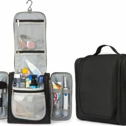 Promo 👍 TRVLMORE Toilettas XL - Met Ophanghaak - Travel Organizer - Unisex - Zwart ⌛