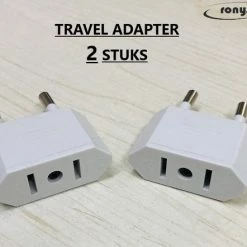 Hete verkoop 🔥 Ronyse Reisstekker Van VS/USA Naar EU Reisstekker - 2 Stuks - Wit 🔔 -Reisbagage-Reisaccessoires Winkel 550x442 2