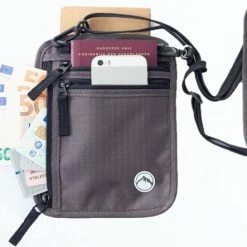 Gloednieuw ✨ Groene Berg Nektasje - Reistas - Paspoorthouder Met RFID Blokkering - Reisportemonnee - Grijs 🧨