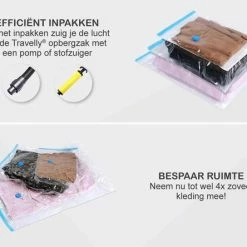 Flash-uitverkoop ✔️ Travelly Vacuüm Opbergzak XL – Herbruikbaar – Reiszakken – Vacuumzakken Kleding – Vacuumzakken Dekbedden – Extra Sterk – 80 X 110 Cm – 1 Stuks ✨ -Reisbagage-Reisaccessoires Winkel 550x444 7