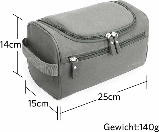 Groothandel π TravelTime® Toilettas - Grote Inhoud - Lichtgewicht - Ophangbaar - Voor Mannen En Vrouwen - Zilver π 5 Groothandel π TravelTime® Toilettas - Grote Inhoud - Lichtgewicht - Ophangbaar - Voor Mannen En Vrouwen - Zilver π - Afbeelding 3