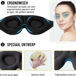 Korting 👍 Podec Slaapmasker Voor Mannen En Vrouwen Slaap Oogmasker - Ademend Katoen Met Memoryfoam 🛒 -Reisbagage-Reisaccessoires Winkel 550x477