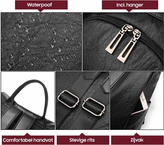 Aanbiedingen ❤️ Anti-diefstal Rugzak - Rugtas Dames - Waterdicht - Klein - Anti-theft 🎒 Backpack - Rug-, Schouder-, Handtas In één - Zacht PU-leer - Incl. Verstelbare Riem – Glennoo ⭐ 6 Aanbiedingen ❤️ Anti-diefstal Rugzak - Rugtas Dames - Waterdicht - Klein - Anti-theft 🎒 Backpack - Rug-, Schouder-, Handtas In één - Zacht PU-leer - Incl. Verstelbare Riem – Glennoo ⭐ - Afbeelding 4