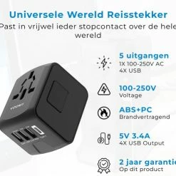 Beste deal π Voomy Reisstekker Wereld - 170+ Landen - 4 USB Poorten - Wereldstekker Universeel - Zwart βοΈ 16 Beste deal π Voomy Reisstekker Wereld - 170+ Landen - 4 USB Poorten - Wereldstekker Universeel - Zwart βοΈ -Reisbagage-Reisaccessoires Winkel 550x493 1