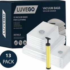 Groothandel 😀 Luvego Vacuümzakken Voor Kleding En Dekbedden - 13 Vacuüm Opbergzakken Inclusief Handpomp 🎉
