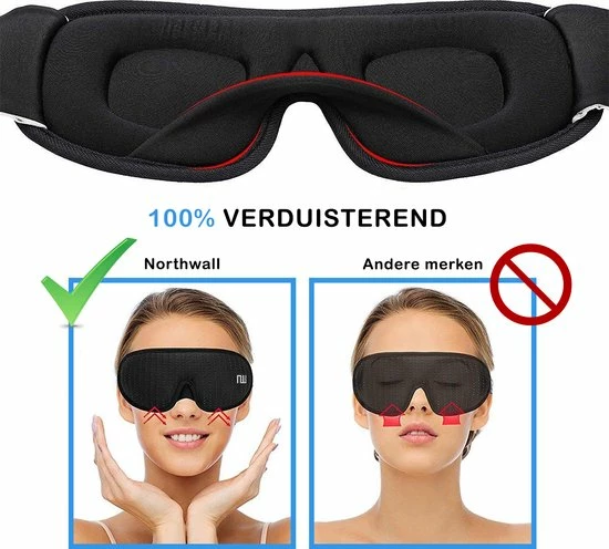 Groothandel โ๏ธ Northwall Slaapmasker Luxe - 100% Verduisterend - 3D Traagschuim - Met Opbergzakje ๐ 6 Groothandel โ๏ธ Northwall Slaapmasker Luxe - 100% Verduisterend - 3D Traagschuim - Met Opbergzakje ๐ - Afbeelding 4