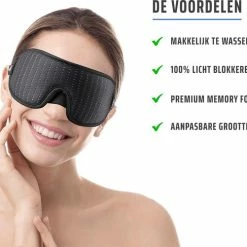 Beste deal ✔️ Merkloos Luxe Slaapmasker - 100% Verduisterend - 3D Ademend Traagschuim - Zwart 🥰 -Reisbagage-Reisaccessoires Winkel 550x501