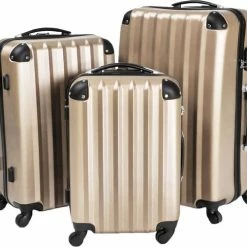 Promo ✨ Tectake - Kofferset 3-delig Champagne - Hardshell - Verrijdbaar 👏 -Reisbagage-Reisaccessoires Winkel 550x502 6