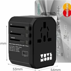 Nieuw ❤️ TRVLMORE TravelMore Universele Wereldstekker Met USB-C En 4 USB Poorten - 2000 Watt Internationale Reisstekker Voor 150+ Landen - Zwart 😍 16 Nieuw ❤️ TRVLMORE TravelMore Universele Wereldstekker Met USB-C En 4 USB Poorten - 2000 Watt Internationale Reisstekker Voor 150+ Landen - Zwart 😍 -Reisbagage-Reisaccessoires Winkel 550x504