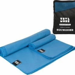 Kopen ✨ TRVLMORE Microvezel Reishanddoek Set – 2 Stuks - Small (40 X 80 Cm) & Large (76 X 150 Cm) – Blauw 🔔
