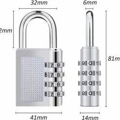 Nieuw ⌛ Igoods 4 Cijferig Kofferslot - Reisslot - Reis Cijferslot - Cijferhangslot - Hangslot - Bagageslot - Luggace Lock - 80 Mm - Zilver 👏 -Reisbagage-Reisaccessoires Winkel 550x510 2