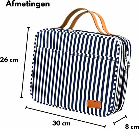 Begroting π₯° Pazzo Goods - Toilettas Met Haak - XXL - Reis Toilettas - Gestreept - Blauw Wit β 6 Begroting π₯° Pazzo Goods - Toilettas Met Haak - XXL - Reis Toilettas - Gestreept - Blauw Wit β - Afbeelding 4