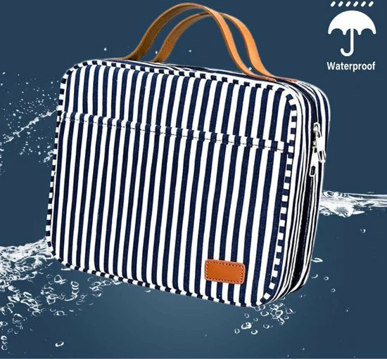 Begroting π₯° Pazzo Goods - Toilettas Met Haak - XXL - Reis Toilettas - Gestreept - Blauw Wit β 7 Begroting π₯° Pazzo Goods - Toilettas Met Haak - XXL - Reis Toilettas - Gestreept - Blauw Wit β - Afbeelding 5