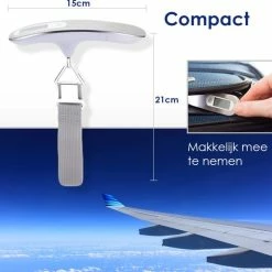 Hete verkoop 🧨 Qosnobo - Digitale Bagageweger - Kofferweegschaal - Bagage Weegschaal Tot 50 Kg - Kofferweger - Hangweegschaal - Reizen - Travel - Luggage - Scale - Vakantie - RVS - Inclusief Batterij - Inclusief Opberghoes - Black Friday 2022 🌟 -Reisbagage-Reisaccessoires Winkel 550x514 6