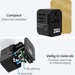 Nieuw ❤️ TRVLMORE TravelMore Universele Wereldstekker Met USB-C En 4 USB Poorten - 2000 Watt Internationale Reisstekker Voor 150+ Landen - Zwart 😍 14 Nieuw ❤️ TRVLMORE TravelMore Universele Wereldstekker Met USB-C En 4 USB Poorten - 2000 Watt Internationale Reisstekker Voor 150+ Landen - Zwart 😍 -Reisbagage-Reisaccessoires Winkel 550x516 1