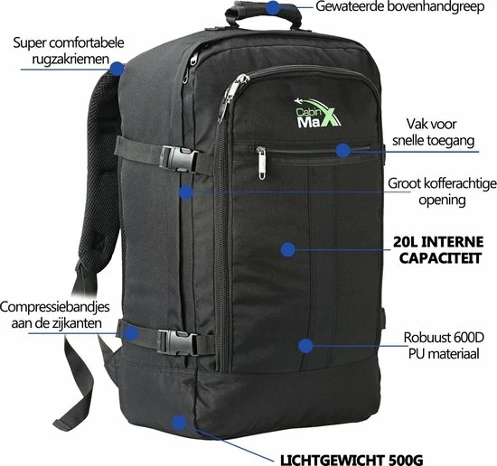 Kopen ๐ Cabin Max CabinMax Metz Reistas – ๐ Handbagage 20L – Rugzak – Schooltas - 40x25x20 Cm – Compact ๐ Backpack – Lichtgewicht – Zwart ๐คฉ 14 Kopen ๐ Cabin Max CabinMax Metz Reistas – ๐ Handbagage 20L – Rugzak – Schooltas - 40x25x20 Cm – Compact ๐ Backpack – Lichtgewicht – Zwart ๐คฉ - Afbeelding 12