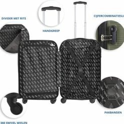 Hete verkoop ✨ TravelZ Horizon 👜 Handbagagekoffer - 54cm 👜 Handbagage Trolley Met Gevoerde Binnenkant - Groen 😀 -Reisbagage-Reisaccessoires Winkel 550x518 2