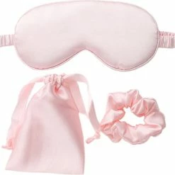 Gloednieuw 🎁 Malinsi Slaapmasker 3-in-1 Bijpassend Zakje En Scrunchie - Roze - Oogmasker - Vrouwen - Zijde - Slaapmaskers - Slaap - Cadeau Voor Haar - Sinterklaas & Kerst 🔔