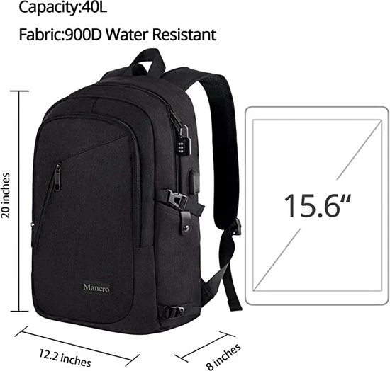 Aanbiedingen β€οΈ Igoods Anti Diefstal Laptop Rugzak - Zakenreizen Rugzak Voor Mannen Vrouwen - USB-poort Oplaadvergrendeling - Waterbestendig - Geschikt Voor 15,6 Inch Laptop Notebook π€© 9 Aanbiedingen β€οΈ Igoods Anti Diefstal Laptop Rugzak - Zakenreizen Rugzak Voor Mannen Vrouwen - USB-poort Oplaadvergrendeling - Waterbestendig - Geschikt Voor 15,6 Inch Laptop Notebook π€© - Afbeelding 7
