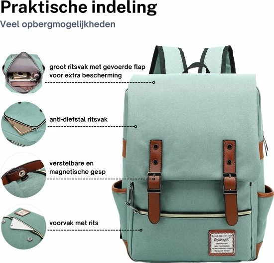 Promo ๐ฅ ZILOU® Rugtas - Rugzak - 20-35 Liter - 16" Laptopvak - School - Werk - Reizen - Groen ๐งจ 6 Promo ๐ฅ ZILOU® Rugtas - Rugzak - 20-35 Liter - 16" Laptopvak - School - Werk - Reizen - Groen ๐งจ - Afbeelding 4