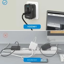 Nieuw ✨ Voomy Reisstekker Wereld - 150+ Landen - 2 USB Poorten - Wereldstekker - Zwart ⭐ 13 Nieuw ✨ Voomy Reisstekker Wereld - 150+ Landen - 2 USB Poorten - Wereldstekker - Zwart ⭐ -Reisbagage-Reisaccessoires Winkel 550x527 7